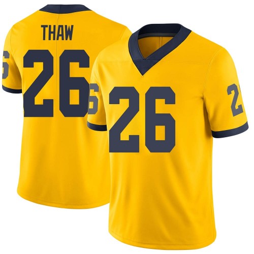Jake Thaw Michigan Wolverines Youth NCAA #26 Maize Limited Brand Jordan College Stitched Football Jersey CWA3354HL